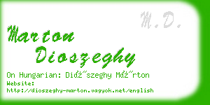 marton dioszeghy business card